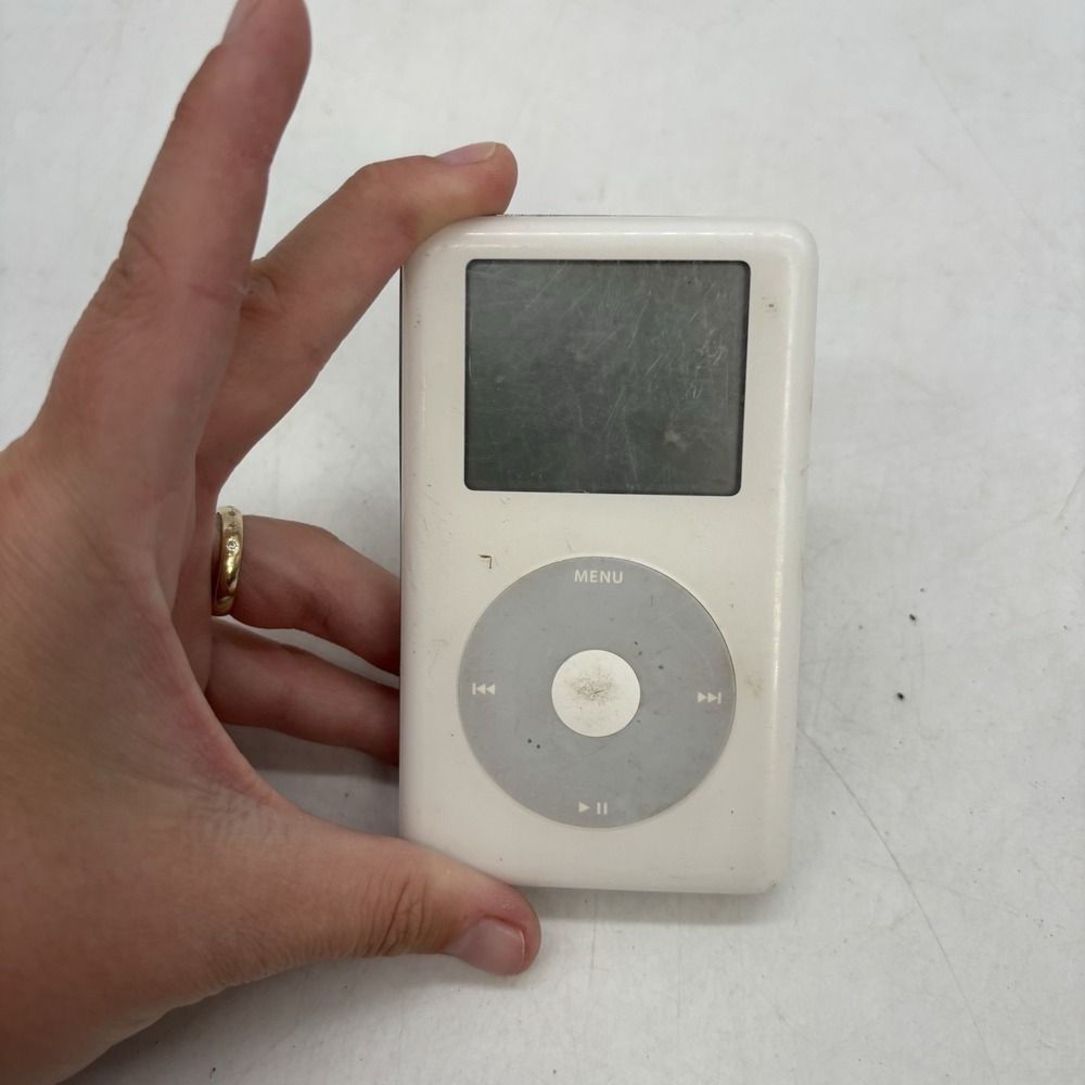 Rare Apple+HP iPod 4th Gen 20GB White Working Dead Battery